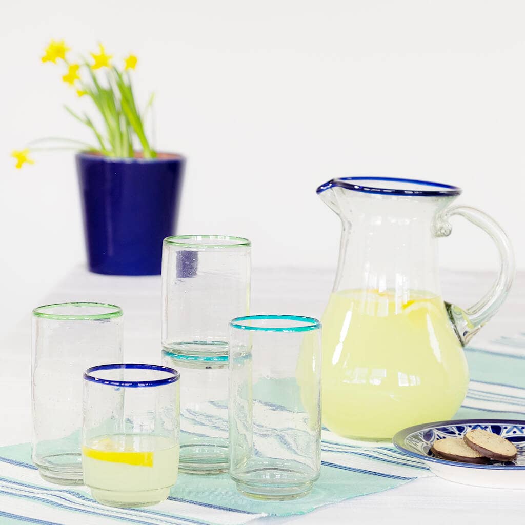 Tall Green Rim Stacking Glassware