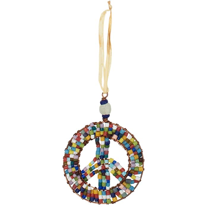 Beaded Peace Sign Ornament