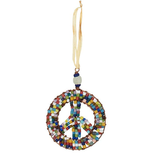 Beaded Peace Sign Ornament