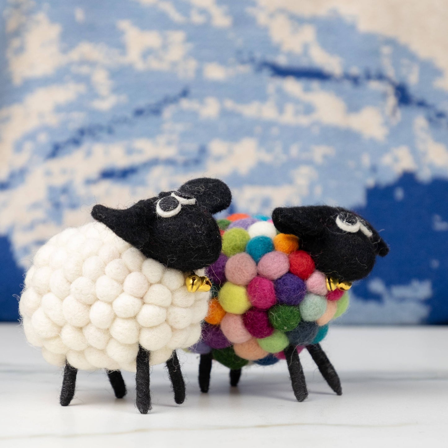 Rainbow Felt Ball Sheep