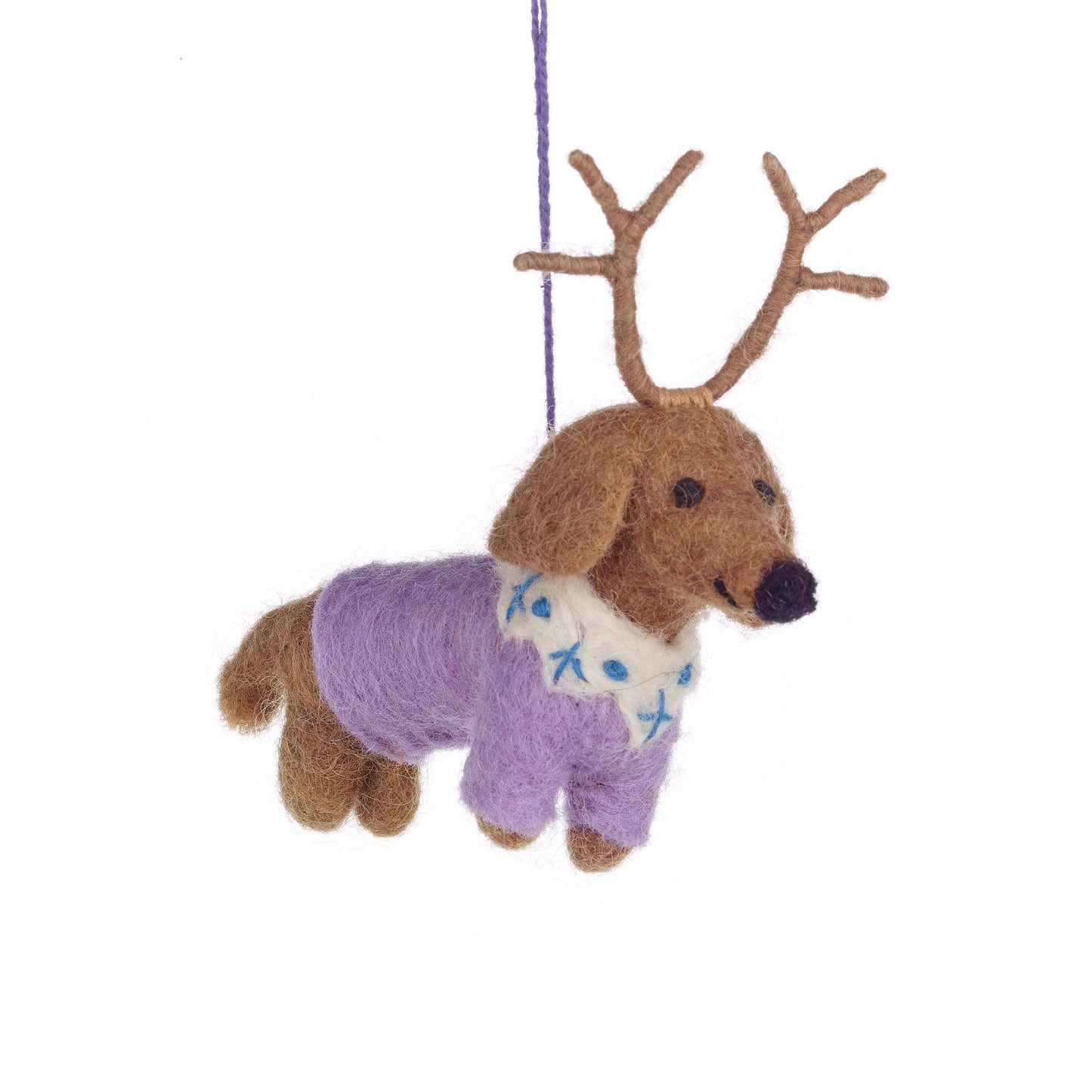 Handmade Felt Rudy Dachshund Dog Ornament