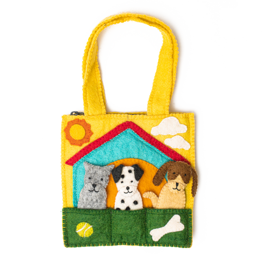 Felt Doggy Finger Puppet Bag