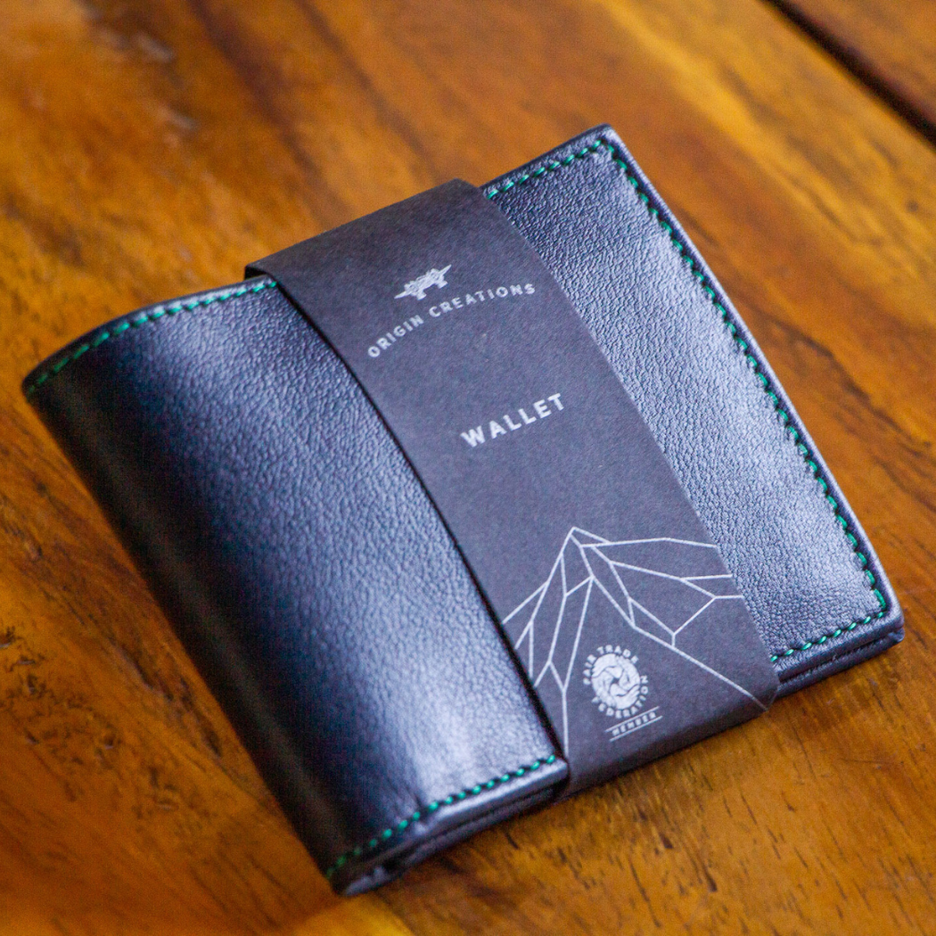 Ocean Navy Bifold Leather Wallet