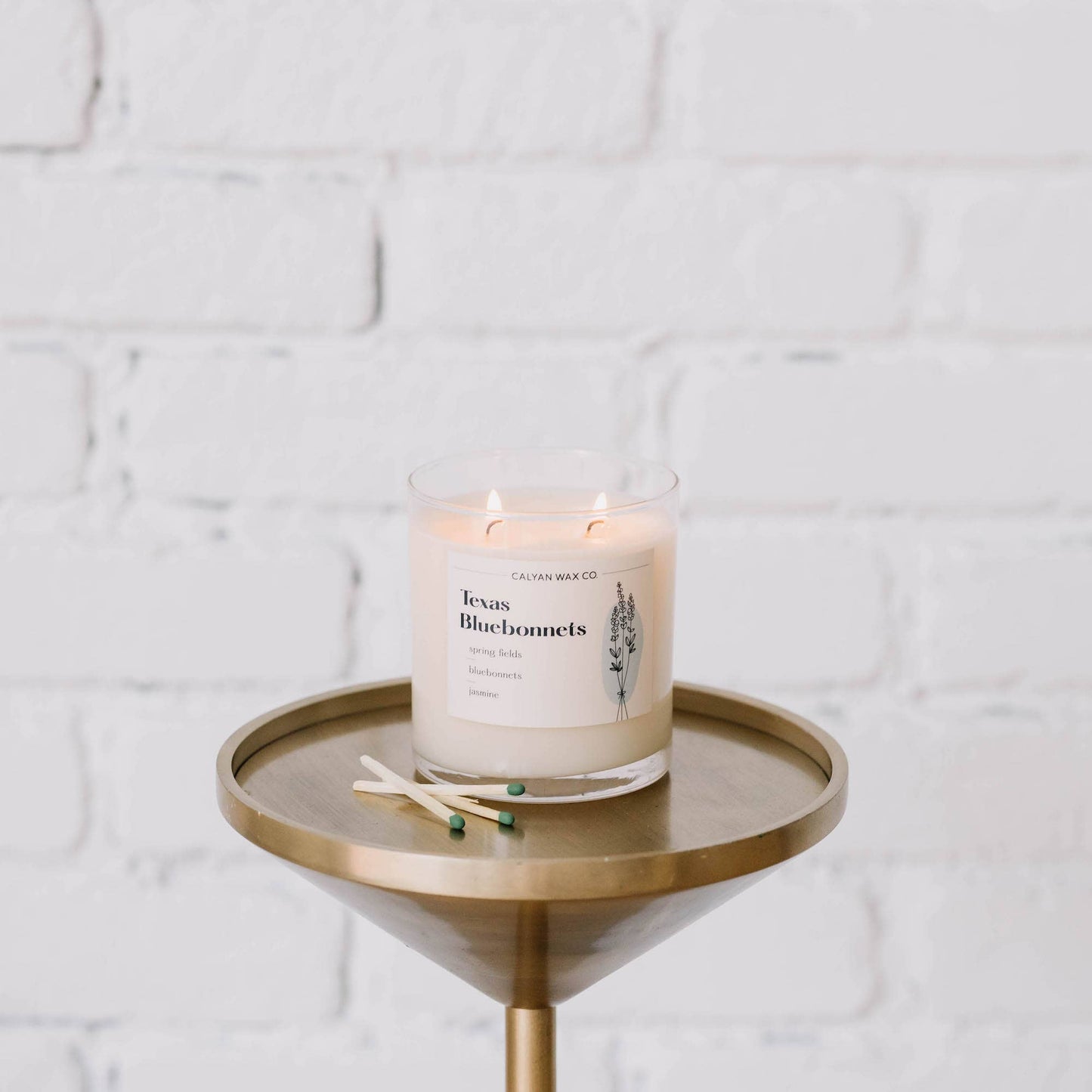 Texas Bluebonnet - Clear Glass Tumbler Soy Candle
