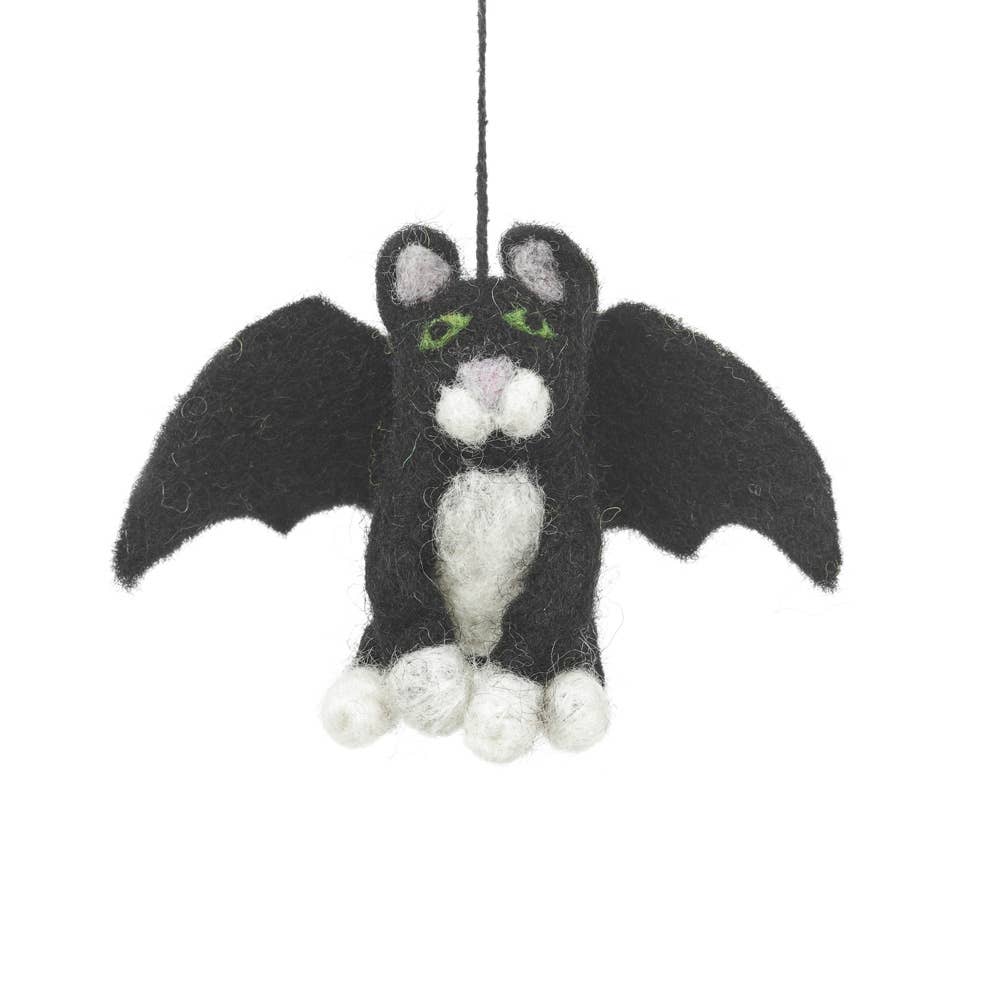 Handmade Felt Batty Catty Hanging Felt Ornament