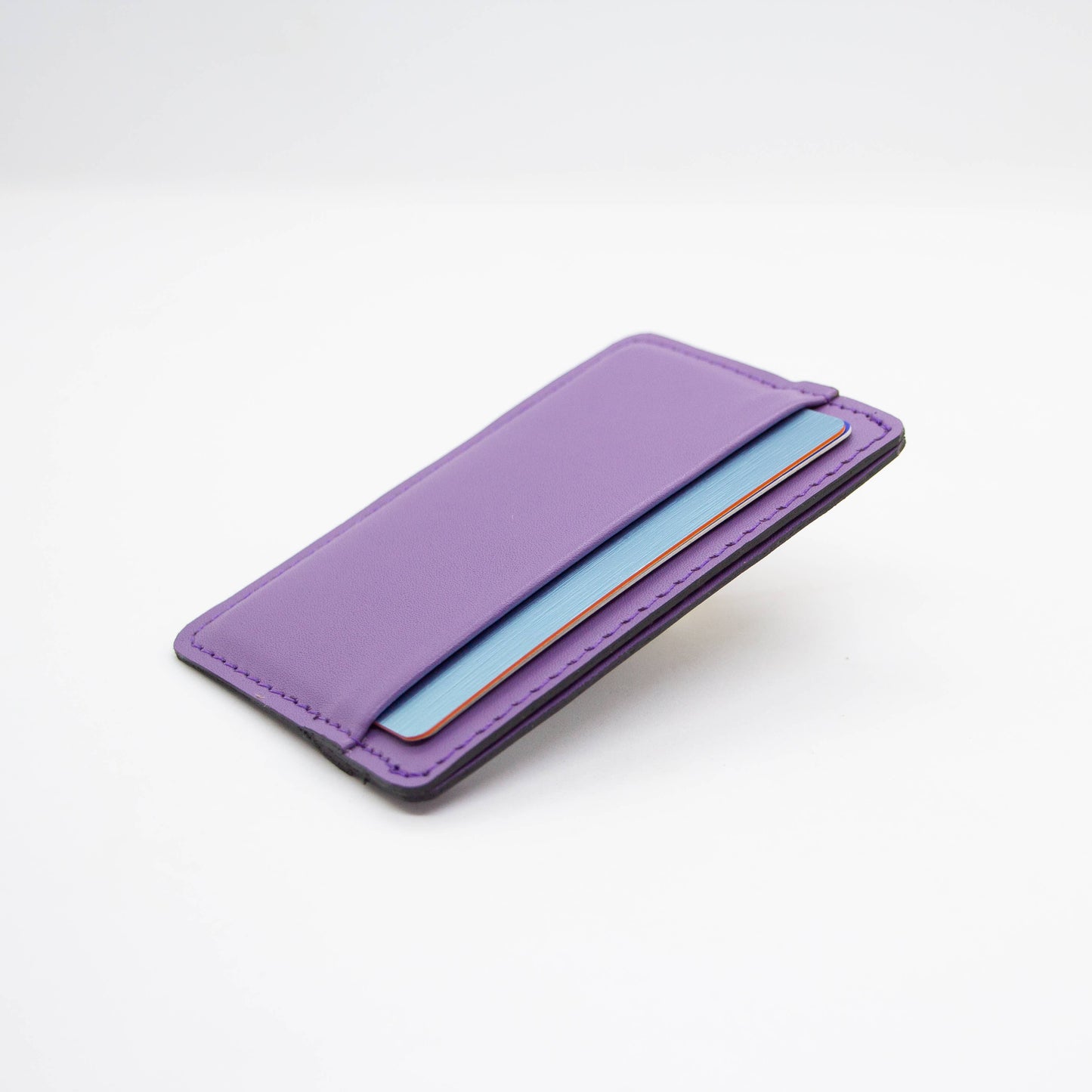 Purple Leather Card Wallet