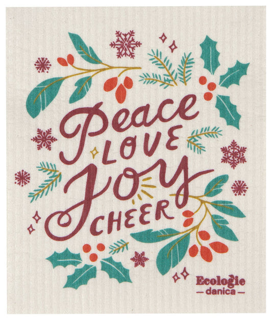 Peace and Joy Swedish Dishcloth