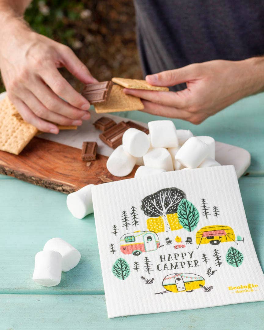 Happy Camper Swedish Dishcloth