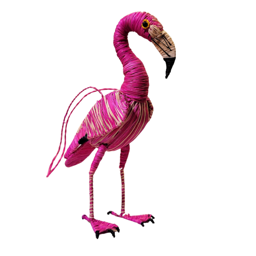 Pink Flamingo Woven Ornament