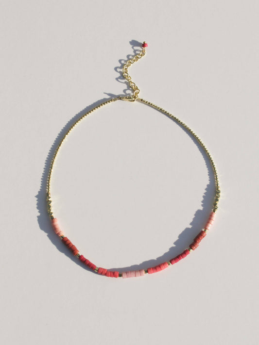 Ruby Gradient Beaded Necklace