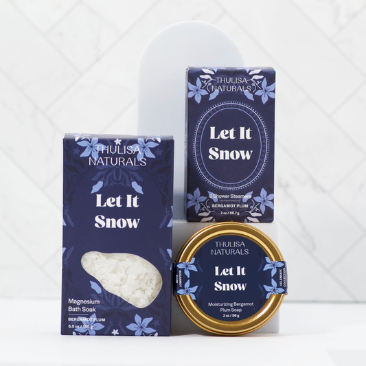 Let It Snow Holiday Bath Salt  in Bergamot + Plum