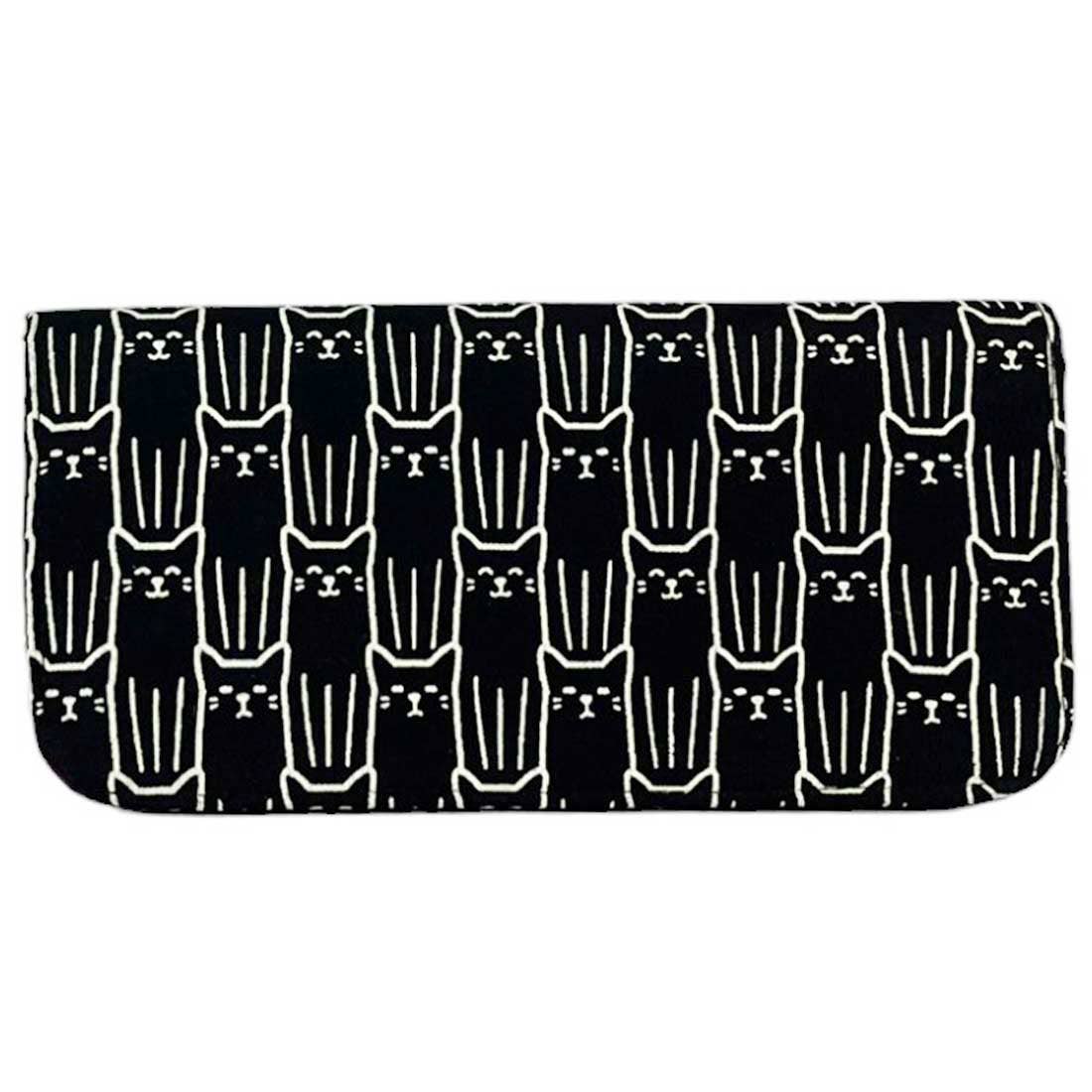 Black Cat Print Long Wallet