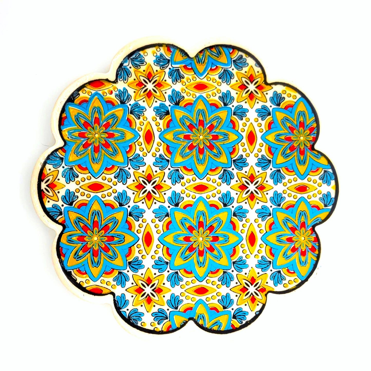 Ceramic Screen Printed Hot Pad Trivet in Assorted Patterns