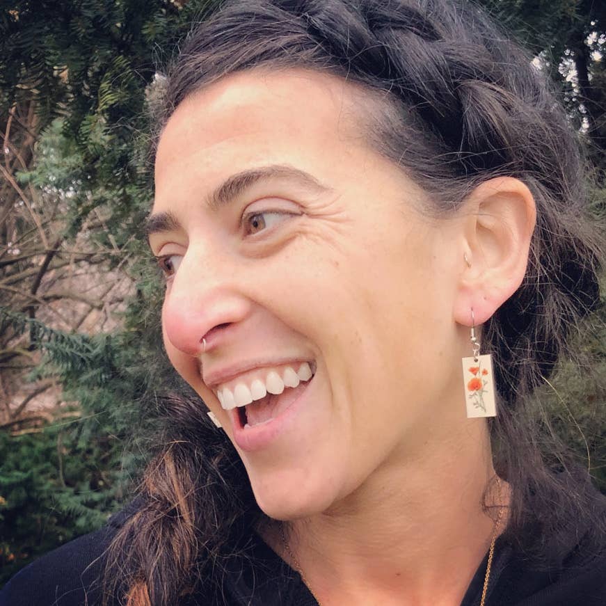 Vintage Botanical Illustration Dangle Earrings