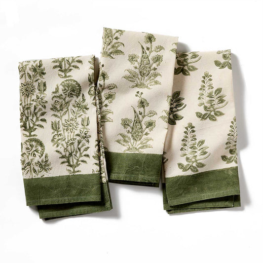 Fern Garden Kalamkari Hand Towel Set