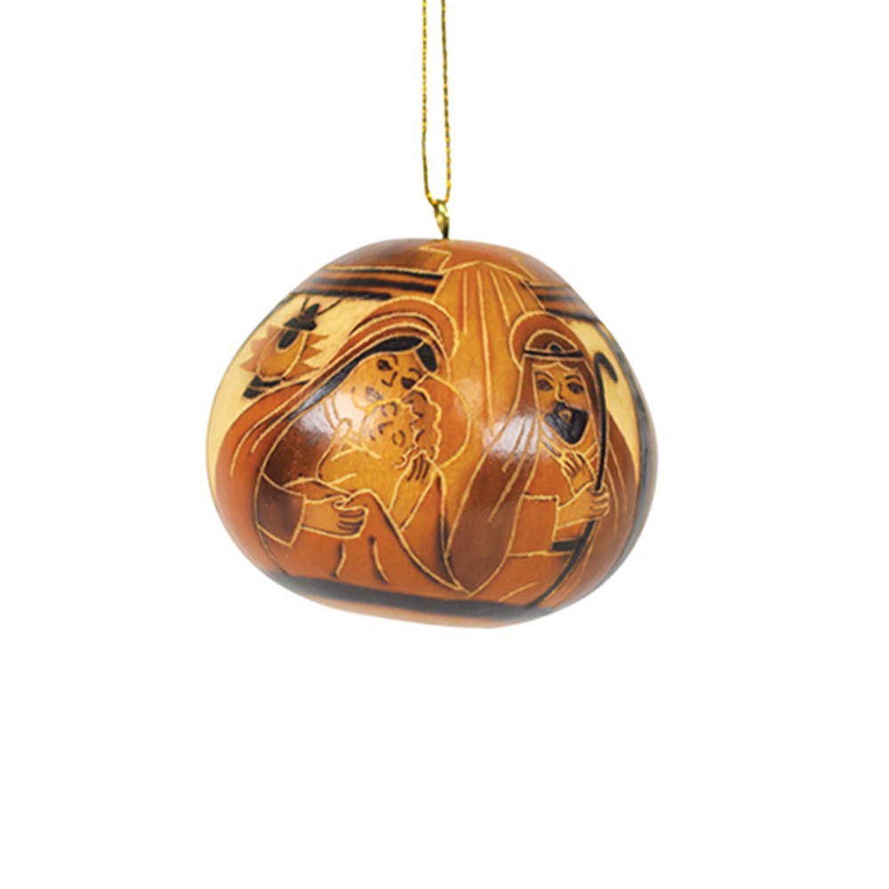 Nativity Gourd Christmas Ornament