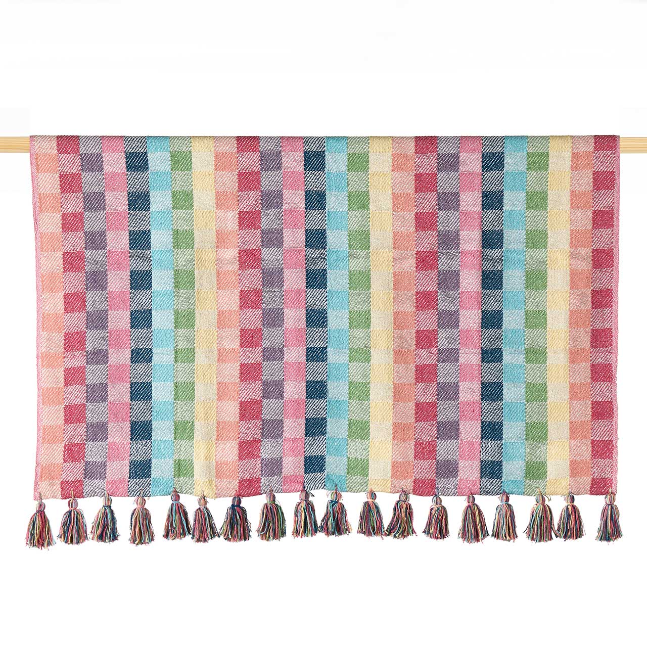 Rainbow Gingham Rethread Throw Blanket
