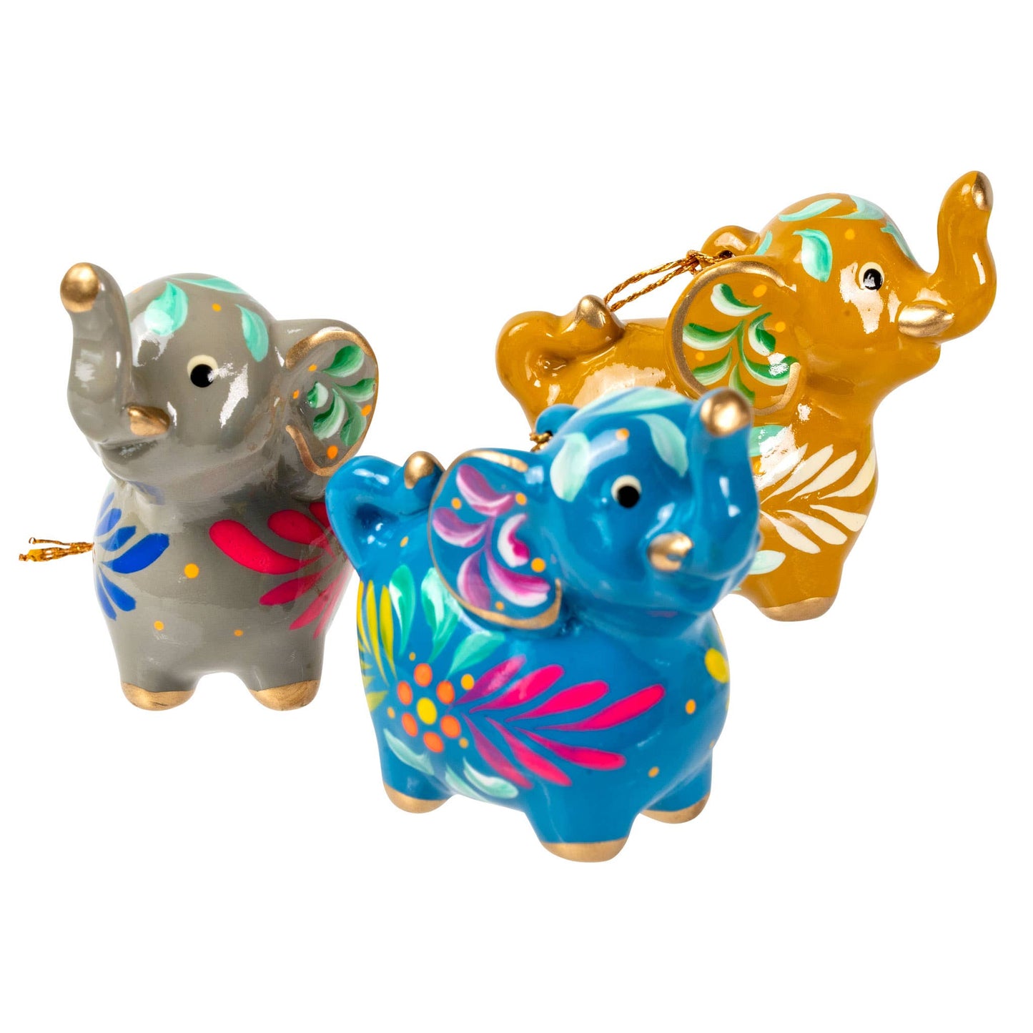 Elephant Confetti Ceramic Ornament