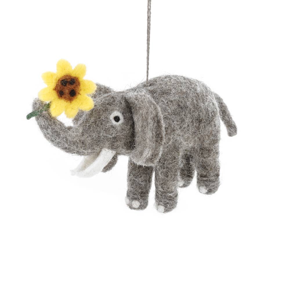 Handmade Felt Sidney the Sunflower Elephant Ornament