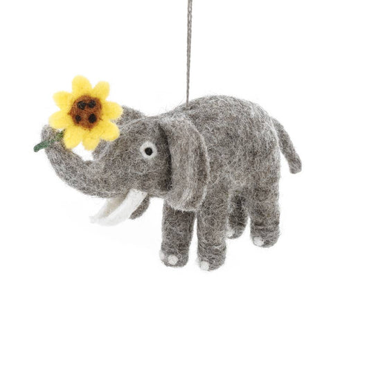 Handmade Felt Sidney the Sunflower Elephant Ornament
