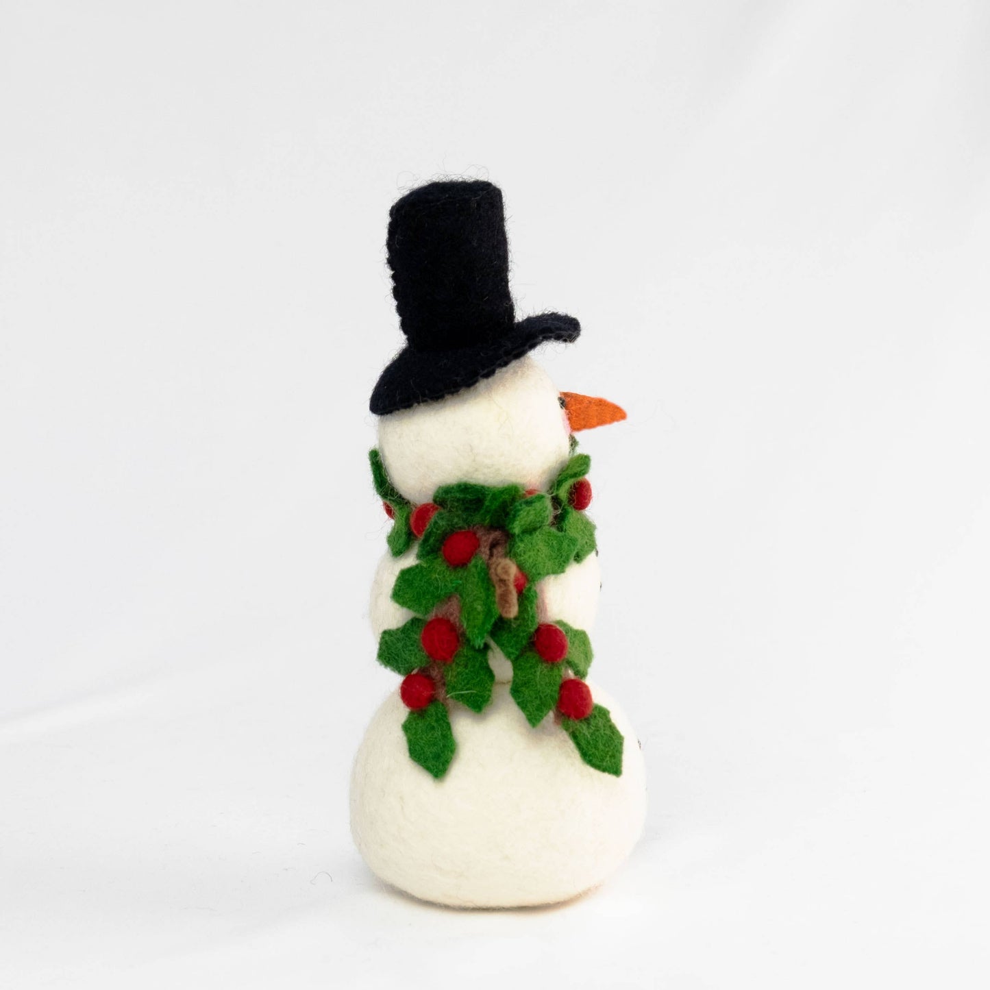 Holly Scarf Felt Snowman Figurine