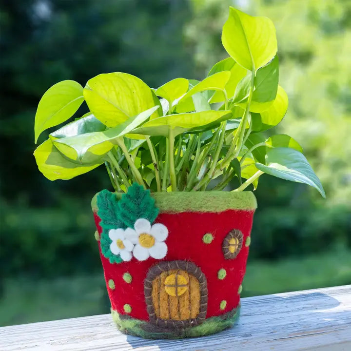 Strawberry Cottage Felt Planter