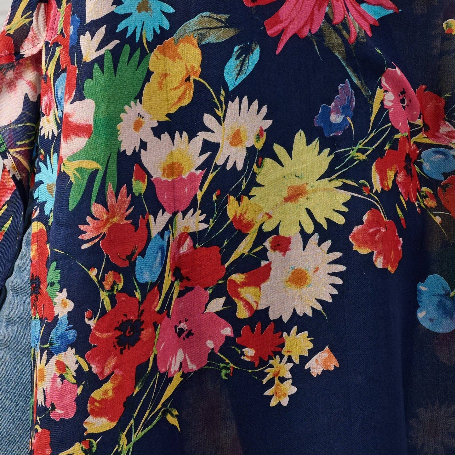 Raseela Blue Floral Modal Topper