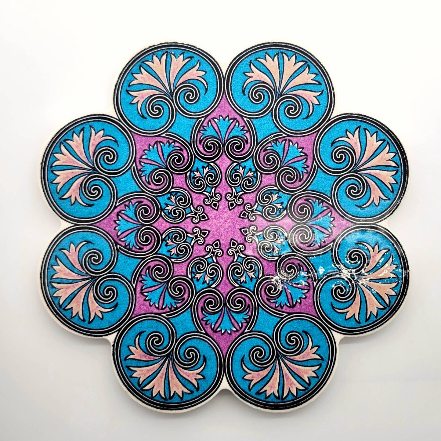 Ceramic Screen Printed Hot Pad Trivet in Assorted Patterns