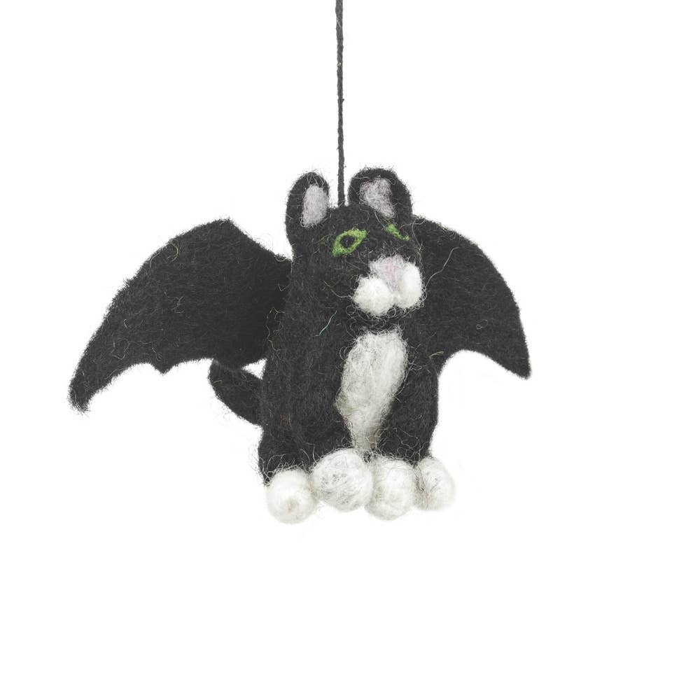 Handmade Felt Batty Catty Hanging Felt Ornament