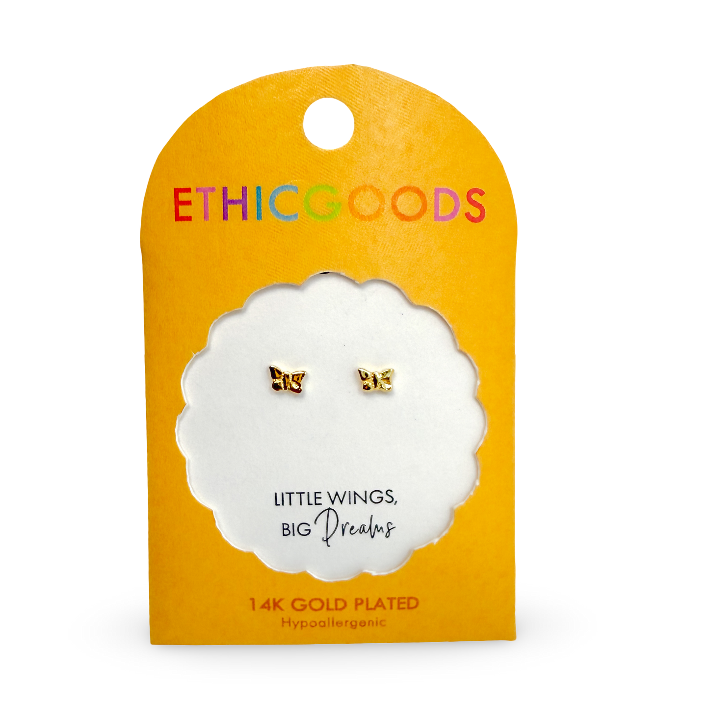 Butterfly Tiny Gold Stud Earrings