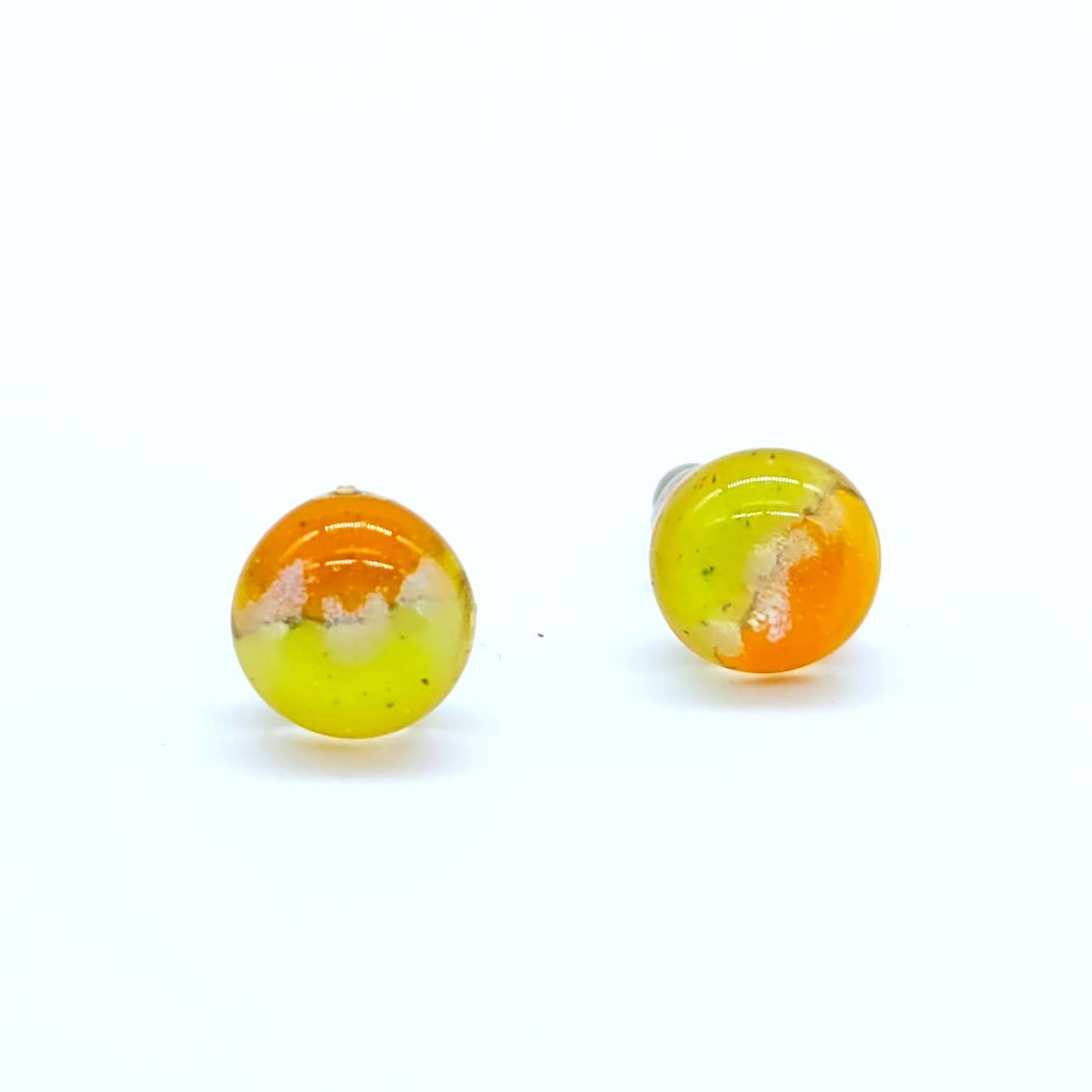 Fused Glass Stud Earrings in Assorted Colors