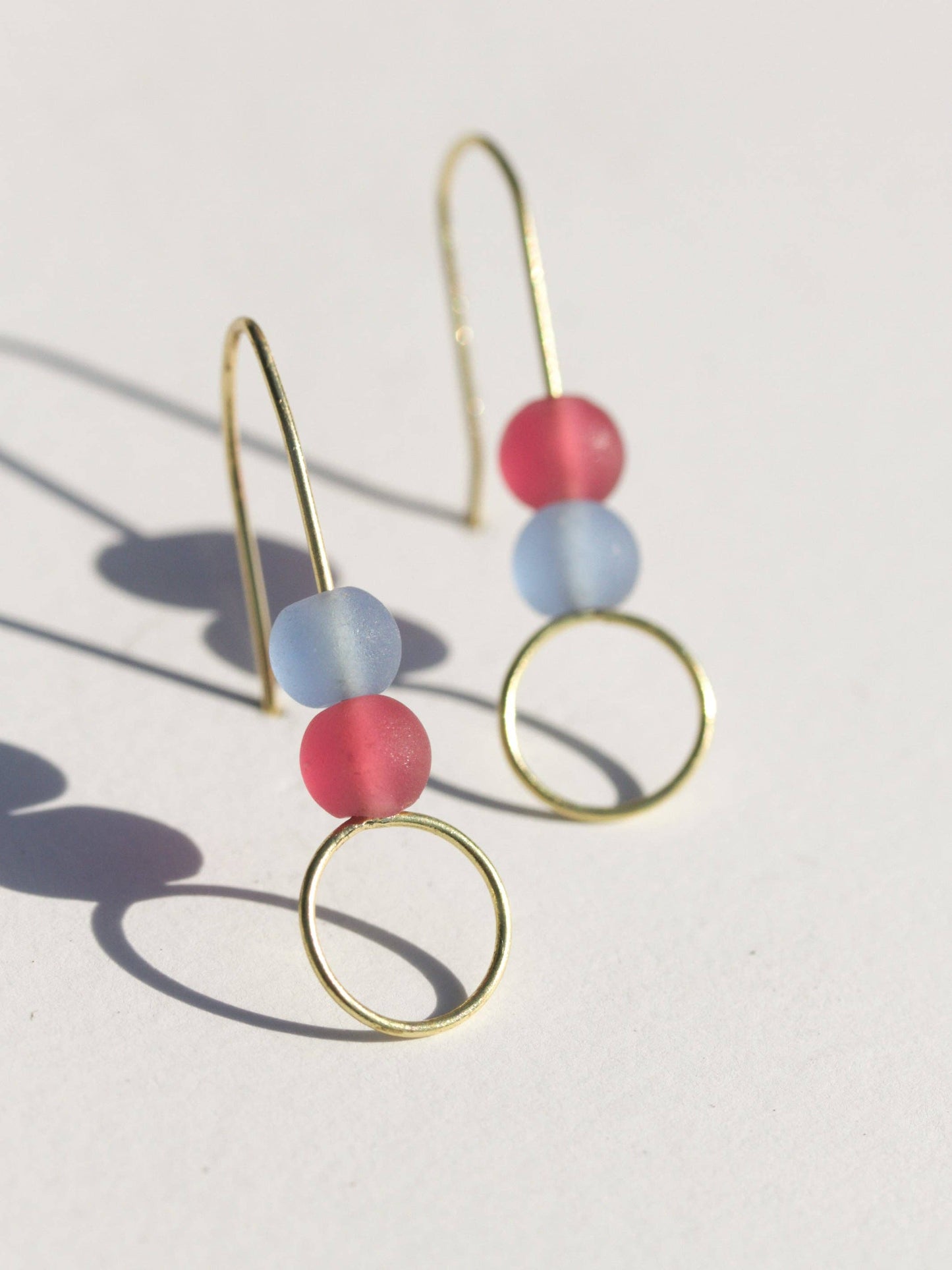 Rose Sea Glass Stack Earrings