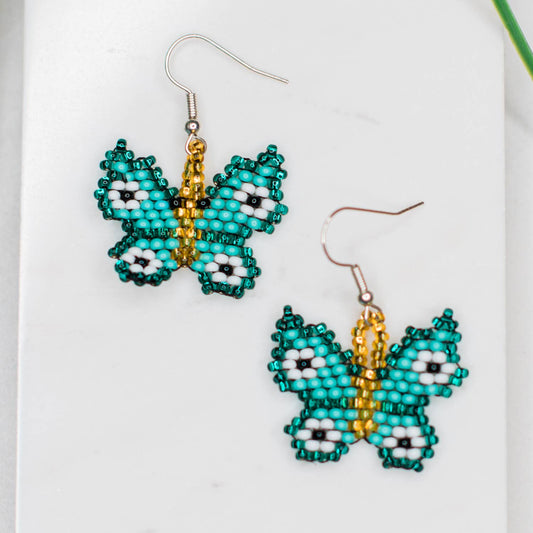 Small Butterfly Beaded Earrings