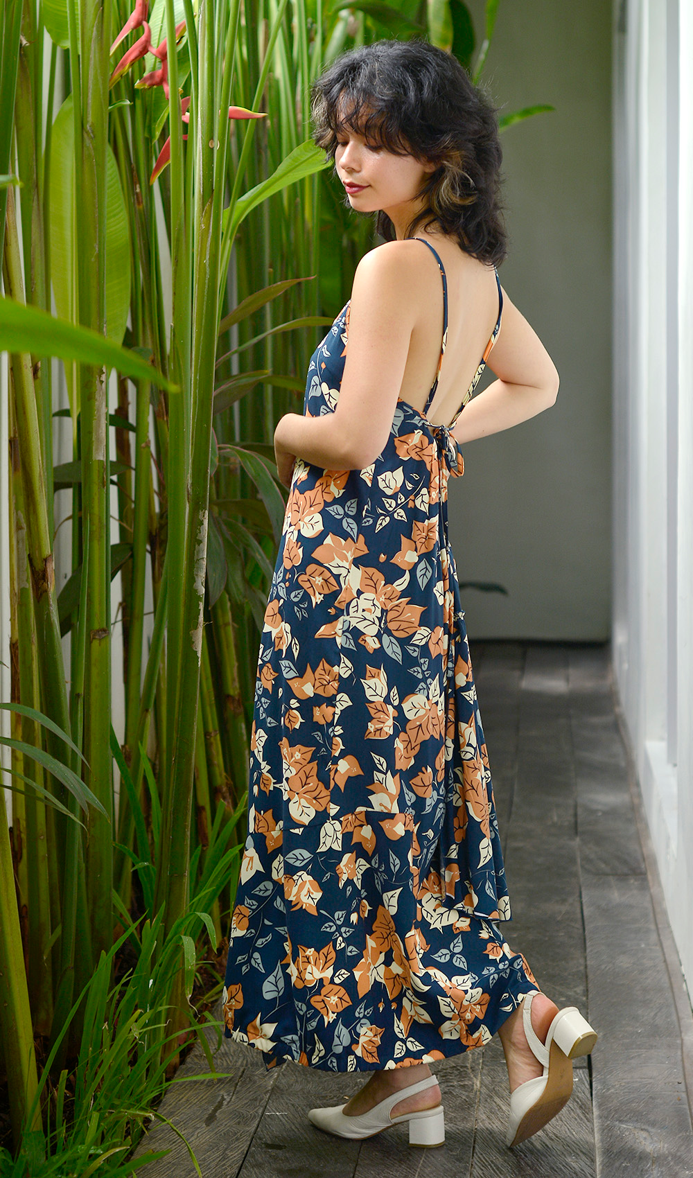 Bougainvillea Navy Spice Sundress: S/M