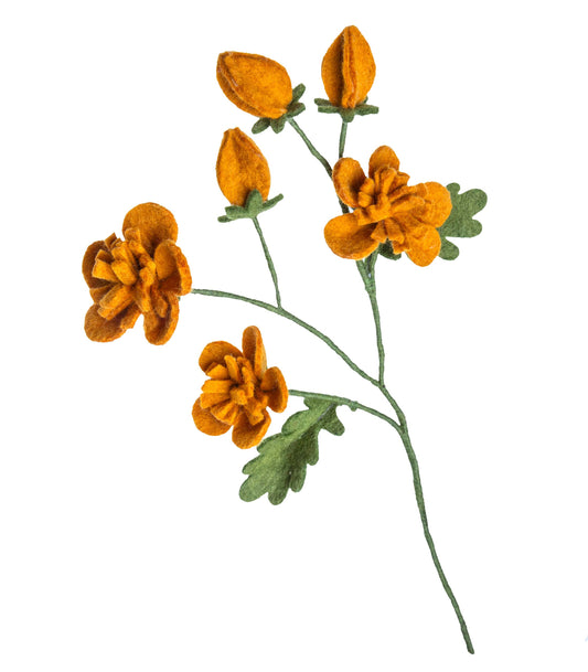 Felt Orange Dogwood Flower