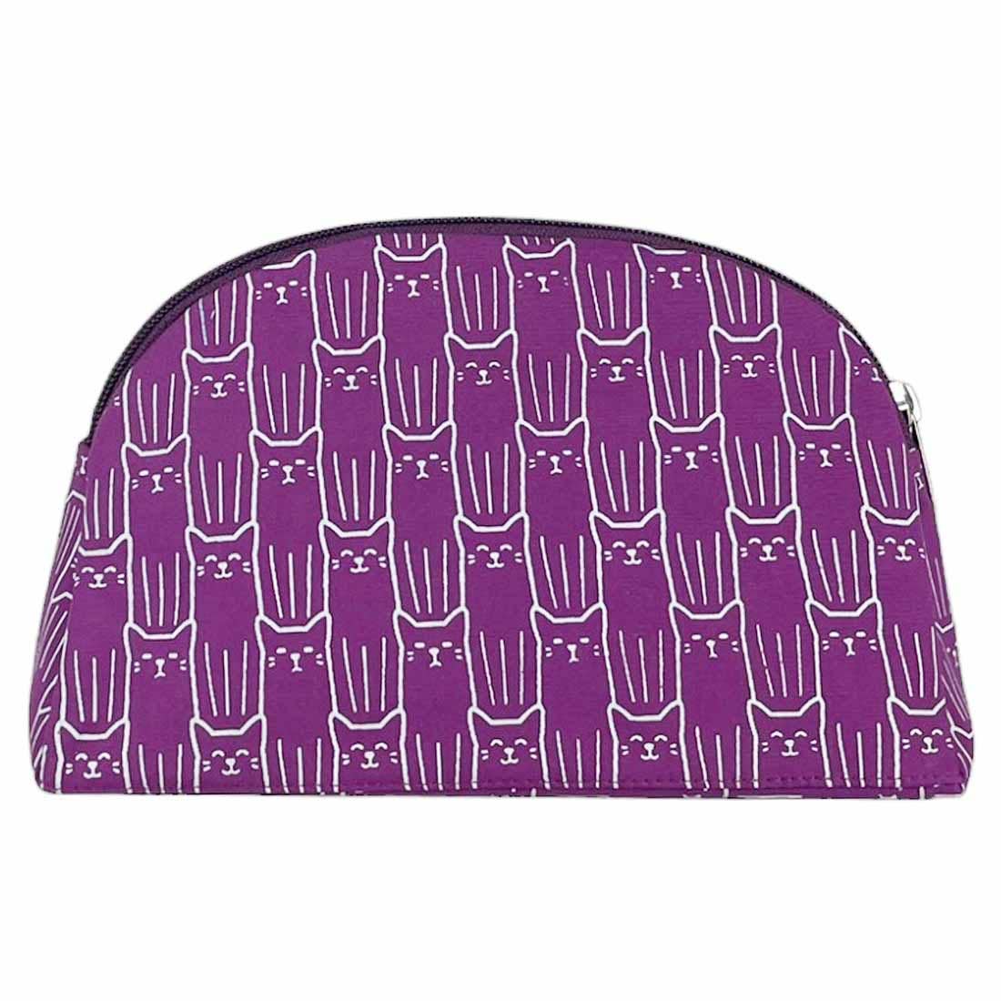 Purple Cat Print Cosmetic Case