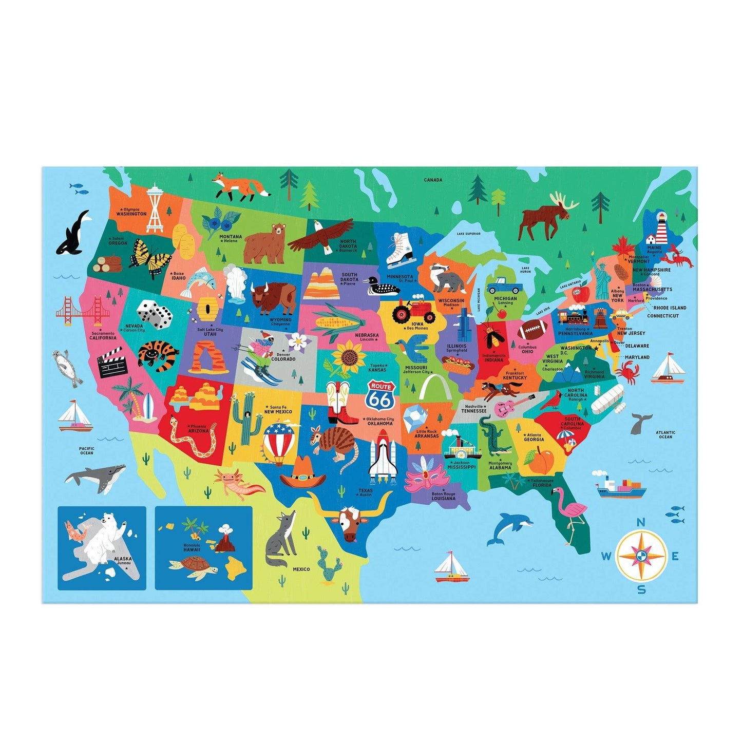 Map of the U.S.A. 50 Piece Giant Floor Puzzle