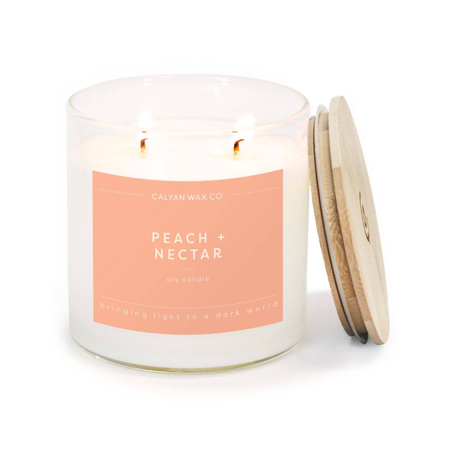 Peach + Nectar - Clear Glass Tumbler Soy Candle