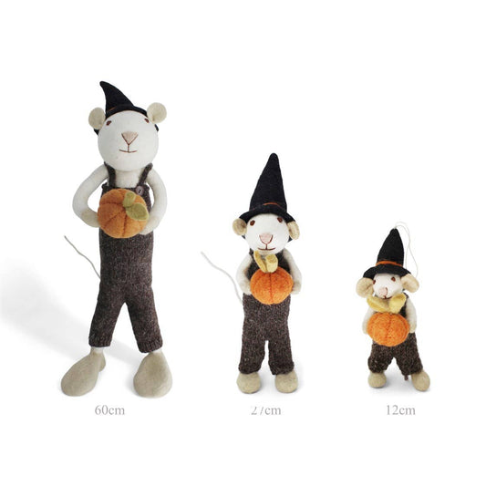 Boy Pumpkin Mouse Figurine