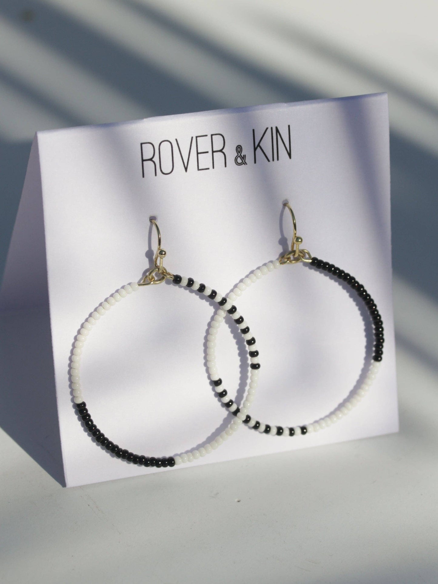 Monochrome Glass Beaded Hoops