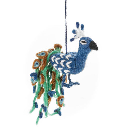 Handmade Felt Pablo the Peacock Ornament