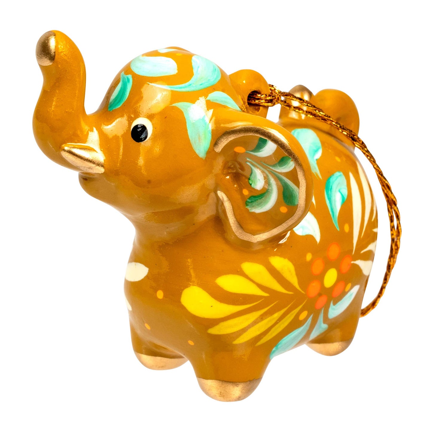 Elephant Confetti Ceramic Ornament