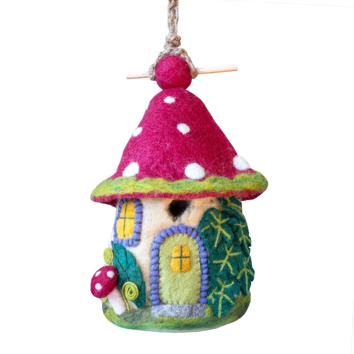Mossy Mushroom Wool Birdhouse