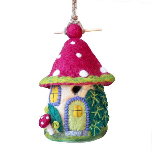 Mossy Mushroom Wool Birdhouse