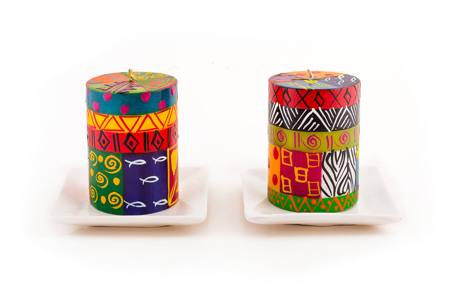 Multi Color Ethnic Cube Candle