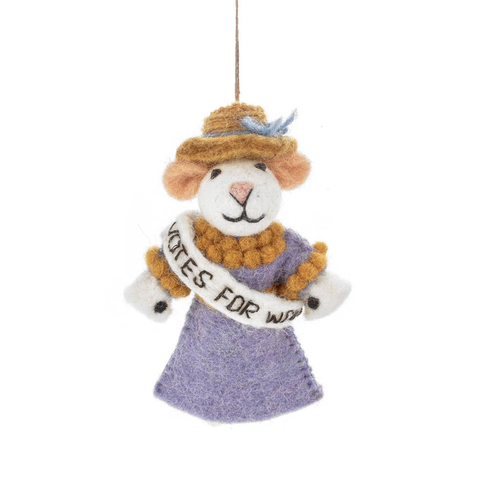 Handmade Felt Emmeline the Suffragette Ornament