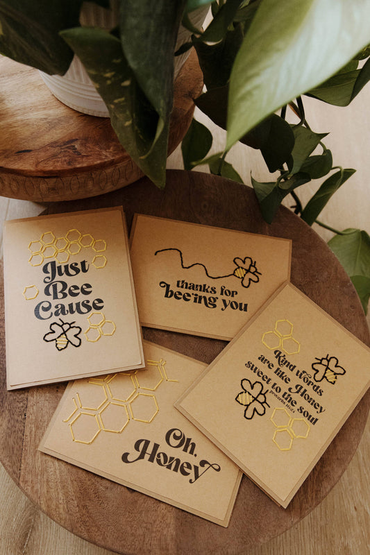 Honey Hand-Stitched Greeting Cards