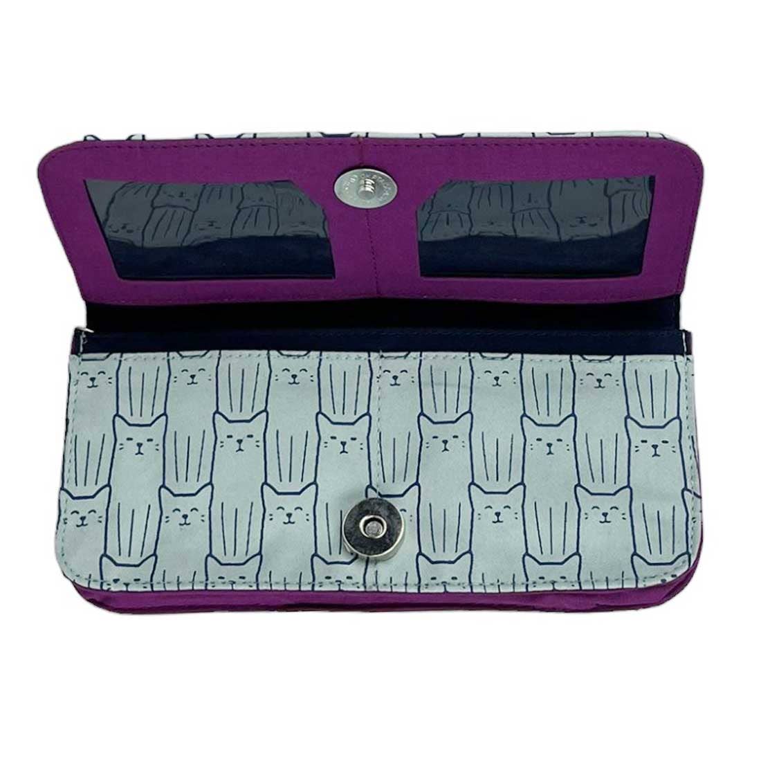 Black Cat Print Long Wallet