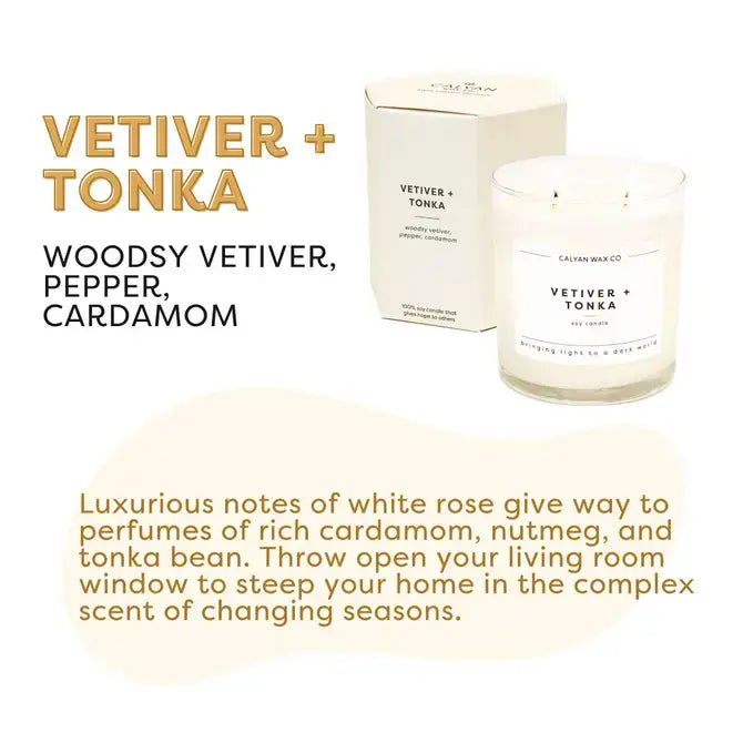 Vetiver + Tonka - Glass Tumbler Soy Candle