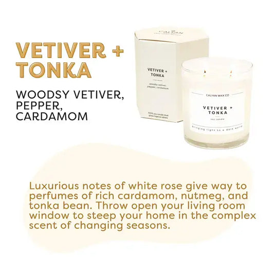 Vetiver + Tonka - Glass Tumbler Soy Candle